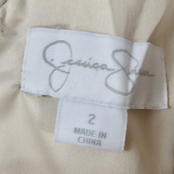 Jessica Simpson Black & Gold Lace A-Line Mini Dress Formal Size 2 - Picture 7 of 7